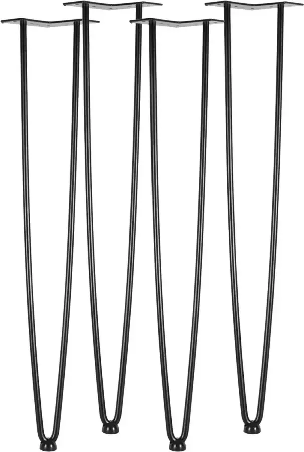 Wildanger Technik Wildanger set van 4 zwarte haarspeldpoten van 45 cm hoog voor tafels banken enz