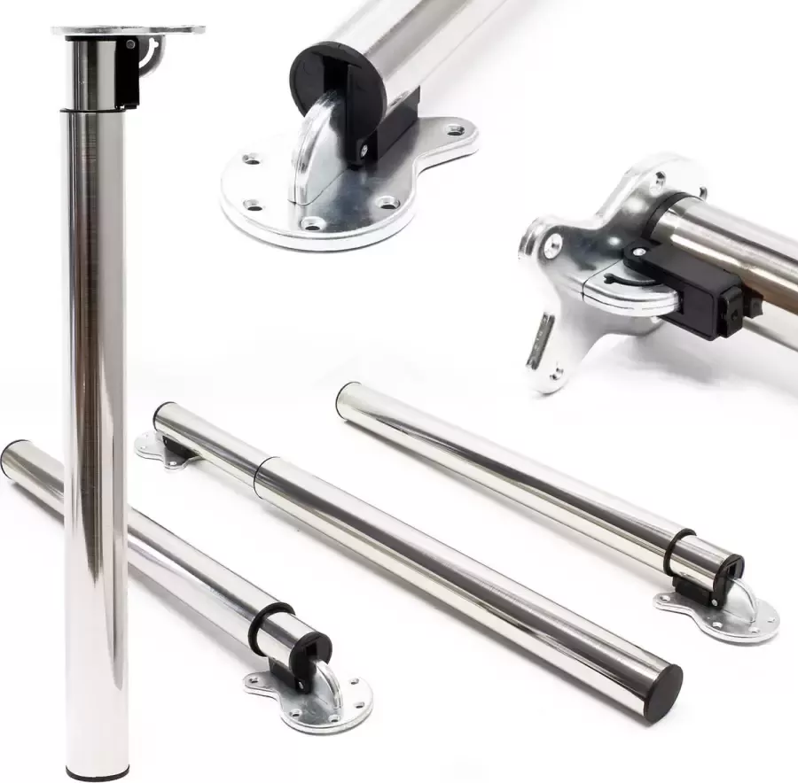 Wildanger Technik Wildanger tafelpoten set van 4 nikkel in hoogte verstelbaar 70-110cm steun