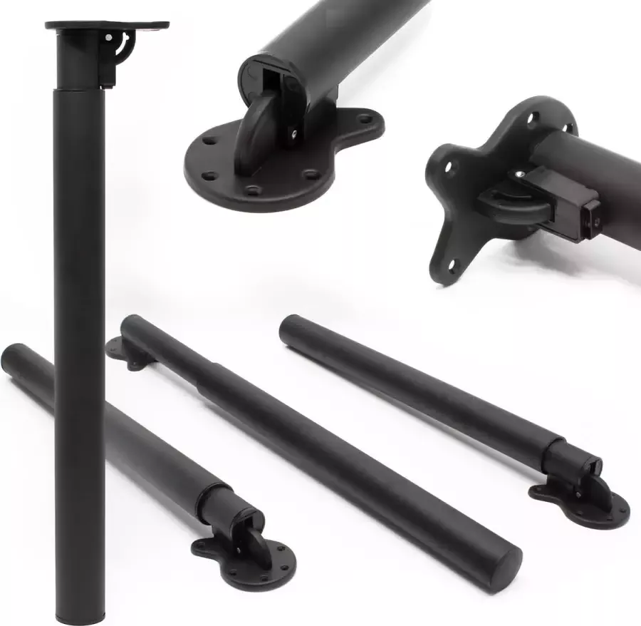 Wildanger Technik Wildanger tafelpoten set van 4 zwart in hoogte verstelbaar 70-110cm steun