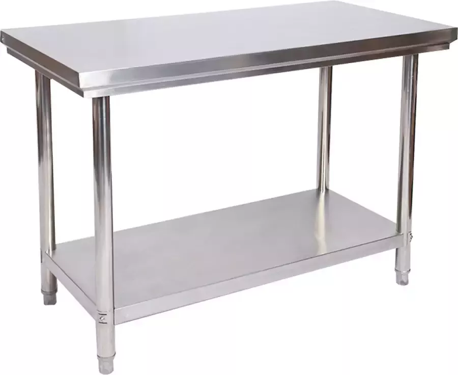 Wildanger Technik Wildanger werktafel keukentafel roestvrij staal tuintafel 120 x 60 x 85 cm rvs