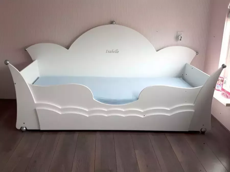 Wildkidzz.com Kinderbed bank NOA kroonbed 90x200 WIT met matras