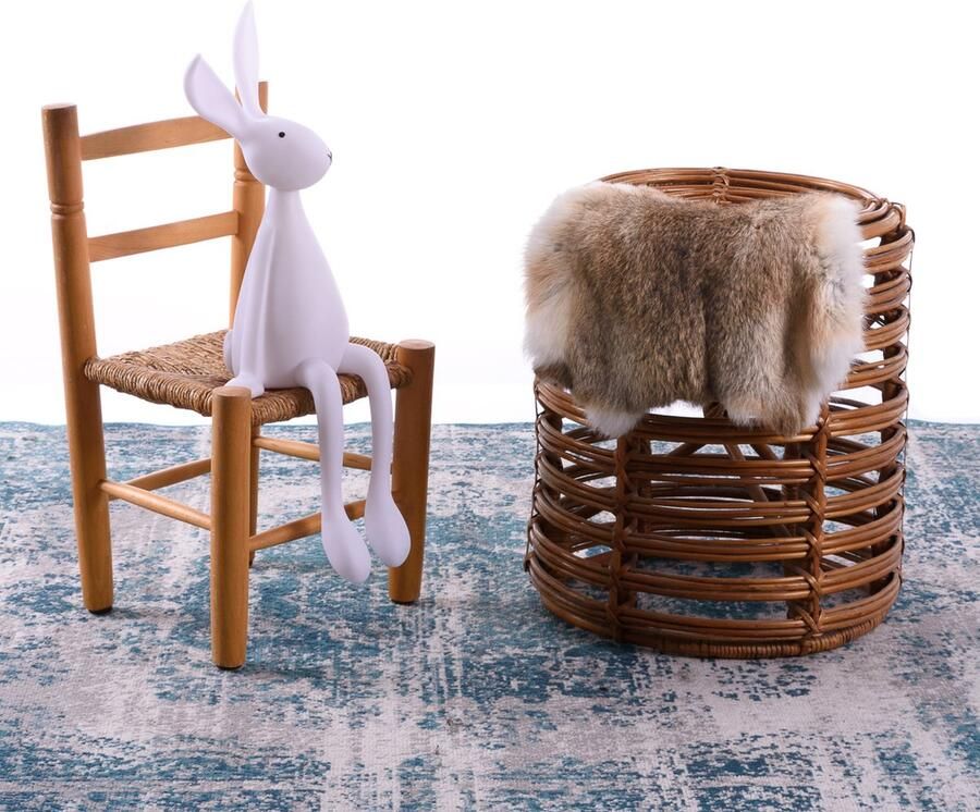 Wildlife Design Bruin konijnenvachtje wildkleur konijnenvel natuurlijk velletje tafel lichtbruin dierenvel dierenhuid salontafel - Foto 2