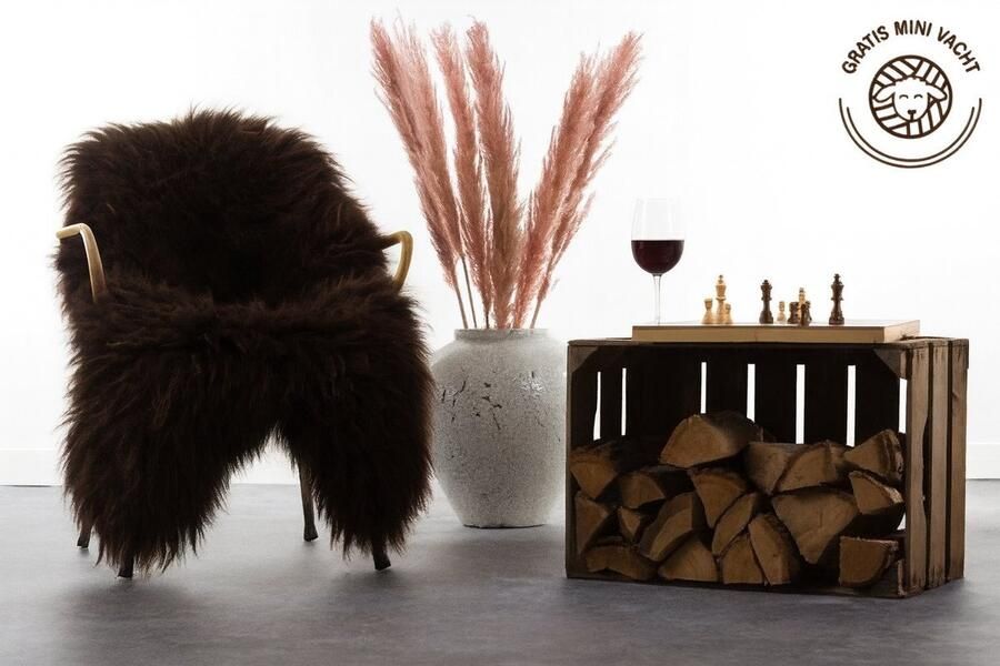 Wildlife Design GIGANTISCHE donkerbruine schapenvacht bruine XXL schaapsvacht bruin schapenvel voor camper camperstoel vacht caravan voeteneind vloer bed grond slaapkamer
