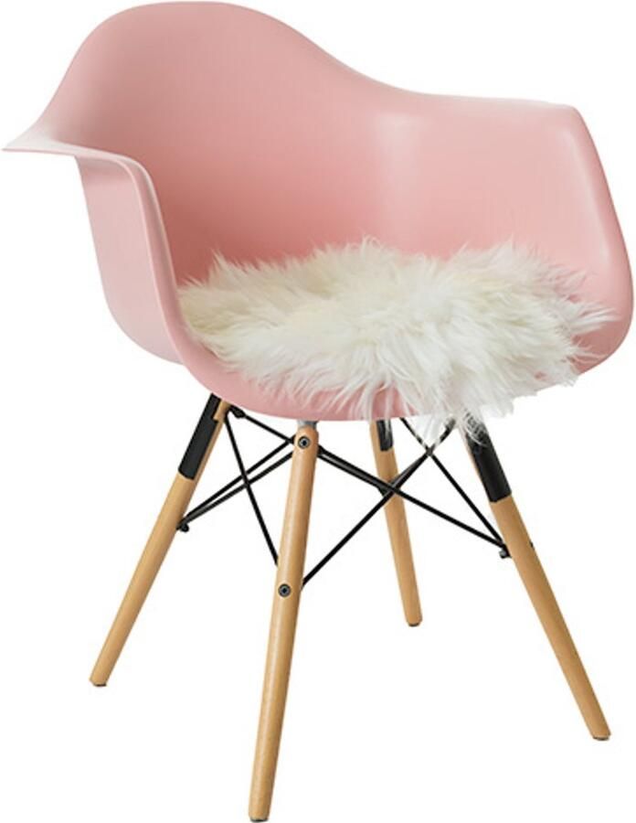 Wildlife Design Schapenvacht stoelkussen wit Stoelpad schaapsvacht Schapenwollen chairpad kussen dierenhuid dierenvacht Decoratie stoelkussentje wol