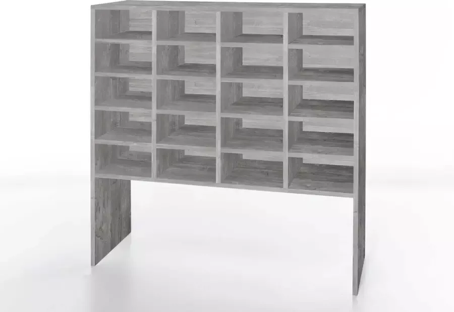 Wilmes Schoenenkast Rek Levi met 20 vakken beton