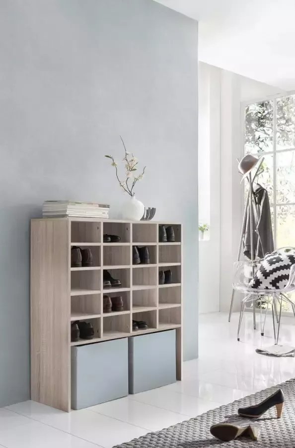 Wilmes Schoenenkast Rek Levi met 20 vakken sonoma eik