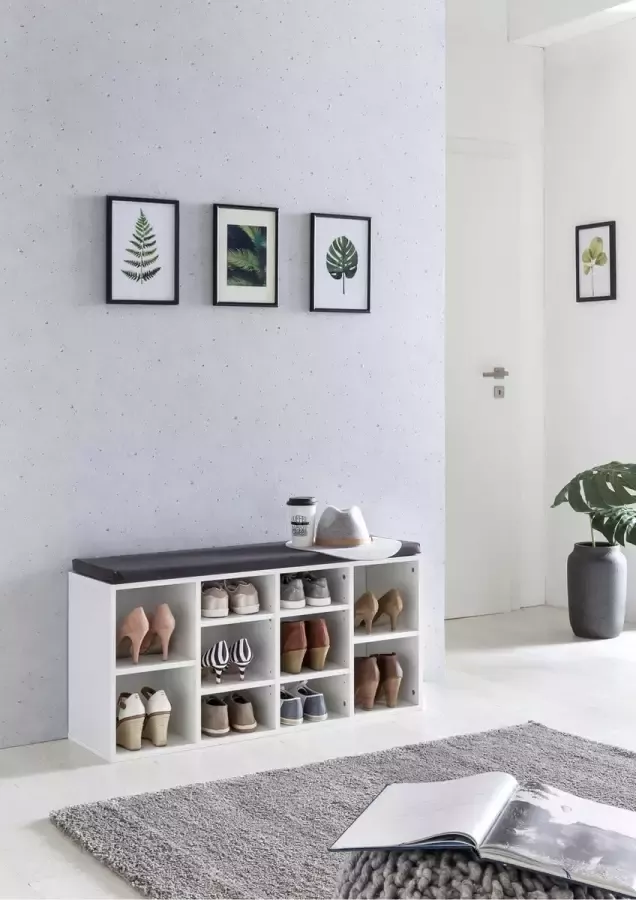 Wilmes Schoenenrek met zitkussen Guillaume wit