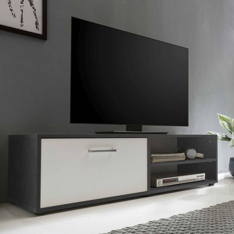 Wilmes TV Meubel Tv-meubel Sami 1 deur 120cm Wit; Grijs