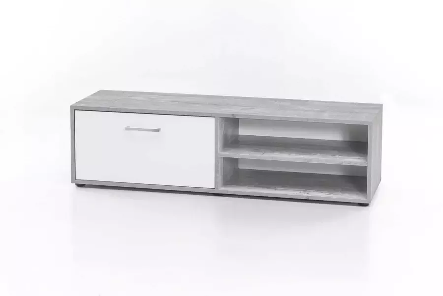 Wilmes TV Meubel Tv-meubel Sami 1 deur 120cm Wit; Grijs; Betonlook