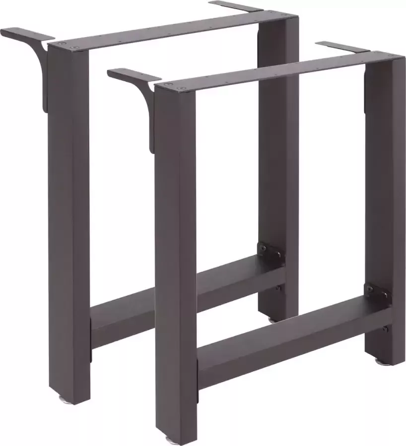 Wiltec Wildanger Technik GmbH Industriële vierkante tafelpoten 60x72cm Zwarte tafels met poedercoating
