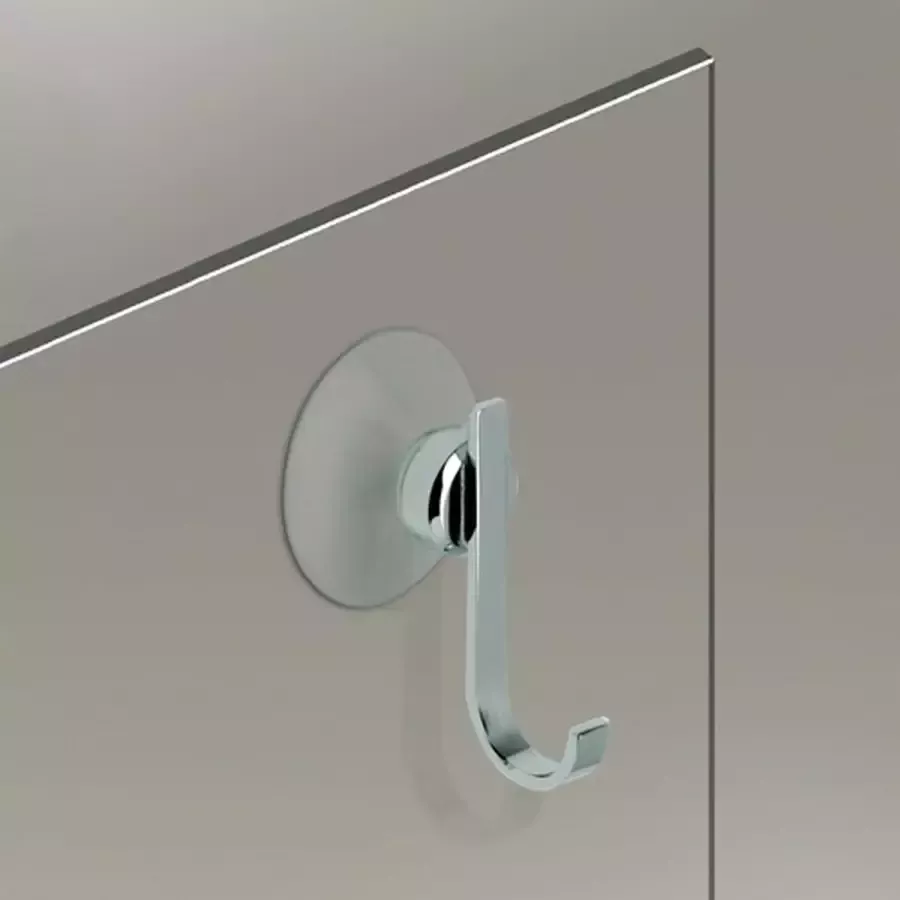 Windisch haak kapstok met zuignap H65x35x25mm croom