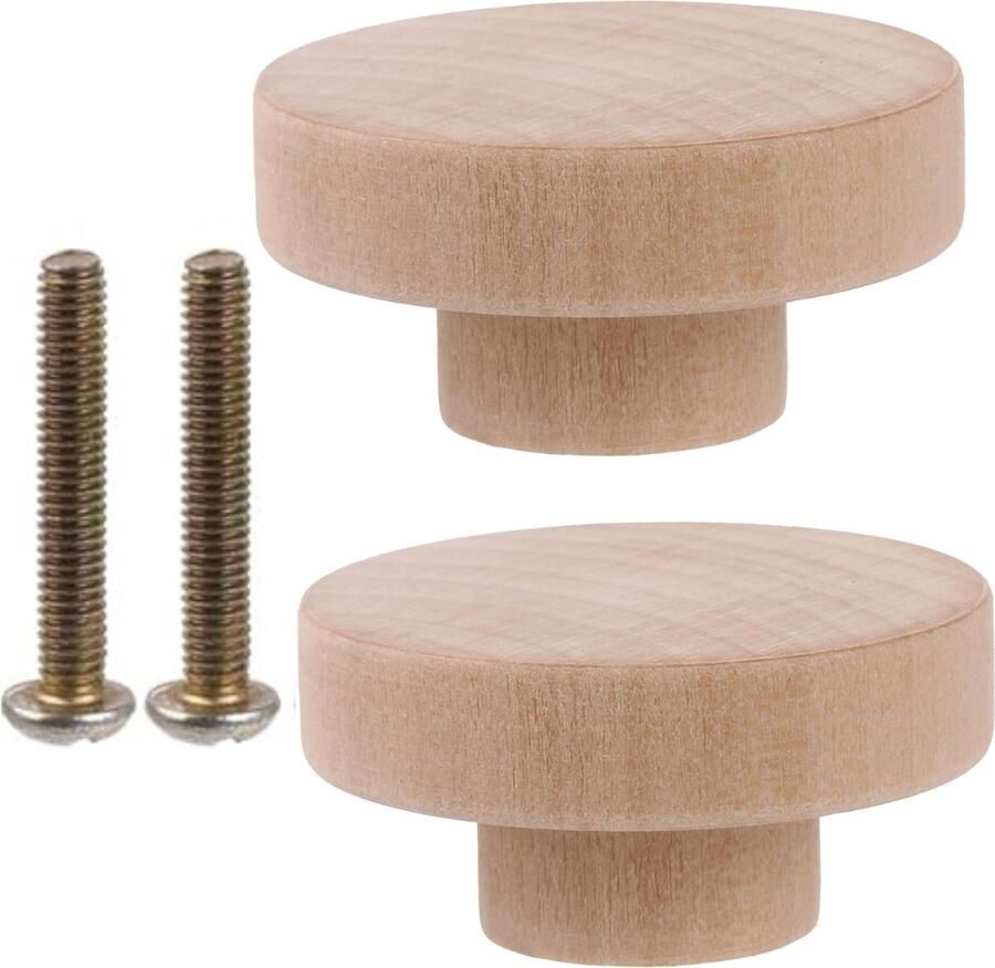 Winkrs Meubelknoppen Hout Rond 50MM Kastknoppen Set 2x Knoppen voor kastdeurtjes en lades