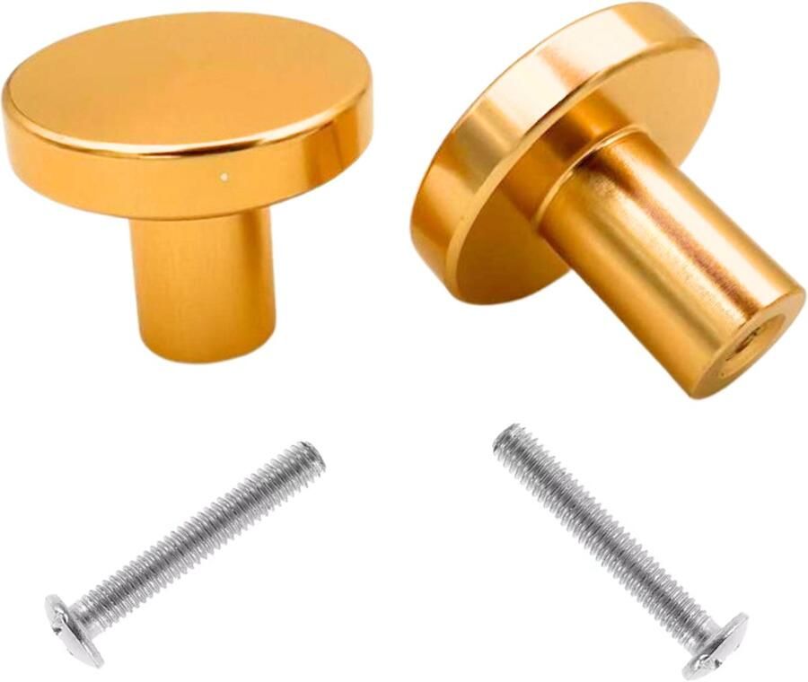 Winkrs Meubelknoppen Set 2x knop 25MM Messing Goud Ronde Kastknoppen Deurknoppen voor kasten
