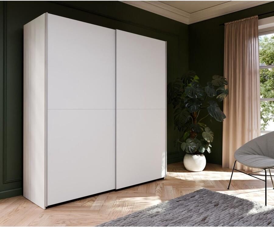 Winners schuifdeurkast Hout Wit 170x190x61 cm (BxHxD) Schuifdeuren Hang-legkast