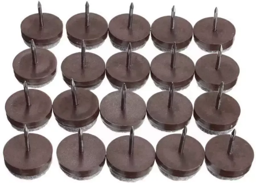 WiseGoods Antikras Vilt Viltjes Stoelpoten Viltglijders Meubels Vloerbeschermers Met Nagel Diameter 17 mm 20 Stuks
