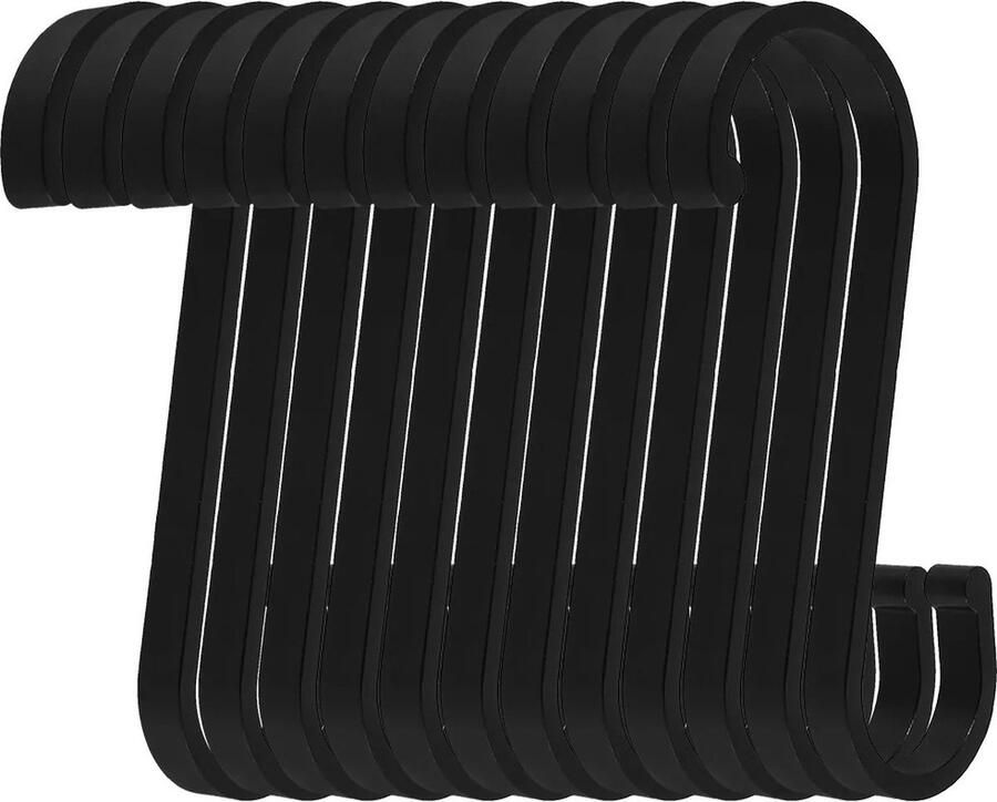 WiseGoods Premium S Haken Ophanghaak Keuken Ophanghaken Kledingkast Organizer Wonen Haken Haak Haakje Zwart 5stk