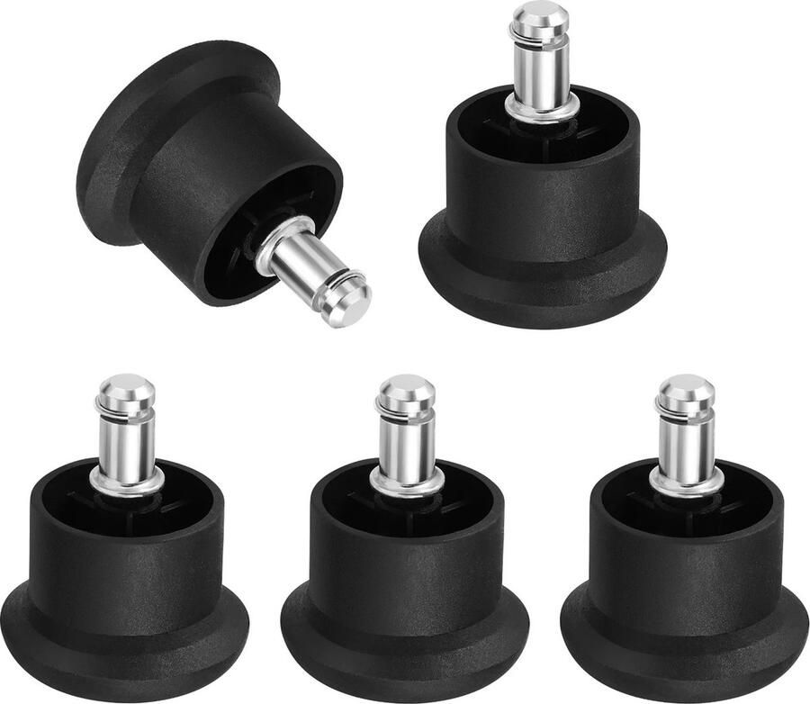 WiseGoods Premium Stoelpoten Bureaustoel Meubelpoten Bureaustoelen Meubelpoot Bureau Stoel Kantoor Accessoires Zwart 5stk