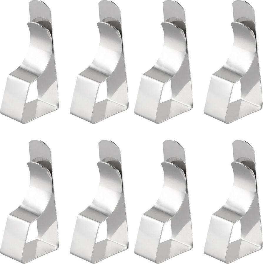 WiseGoods Premium Tafelkleedklemmen Set RVS Tafelkleed Klemmen Tafelzeil Clips Woonaccessoires Wonen Klem Zilver 8st