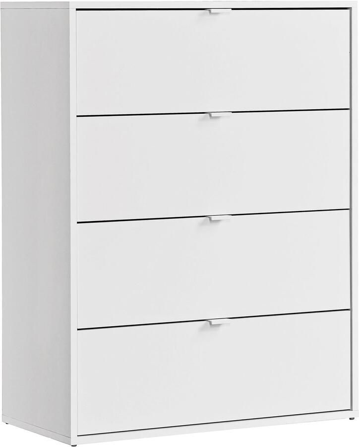 Wit mokebo commode 'Die Stilvolle' (80x95x40cm) sideboard voor slaapkamer hal & kinderkamer met 4 houten lades in