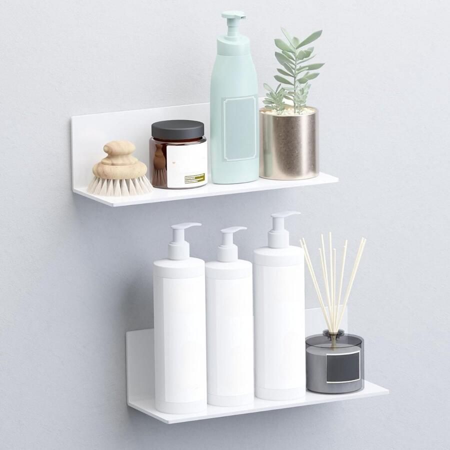 Wit Zwevende wandplank zwevend Boekenplanken Industrieel Wonen Plank Doucherek