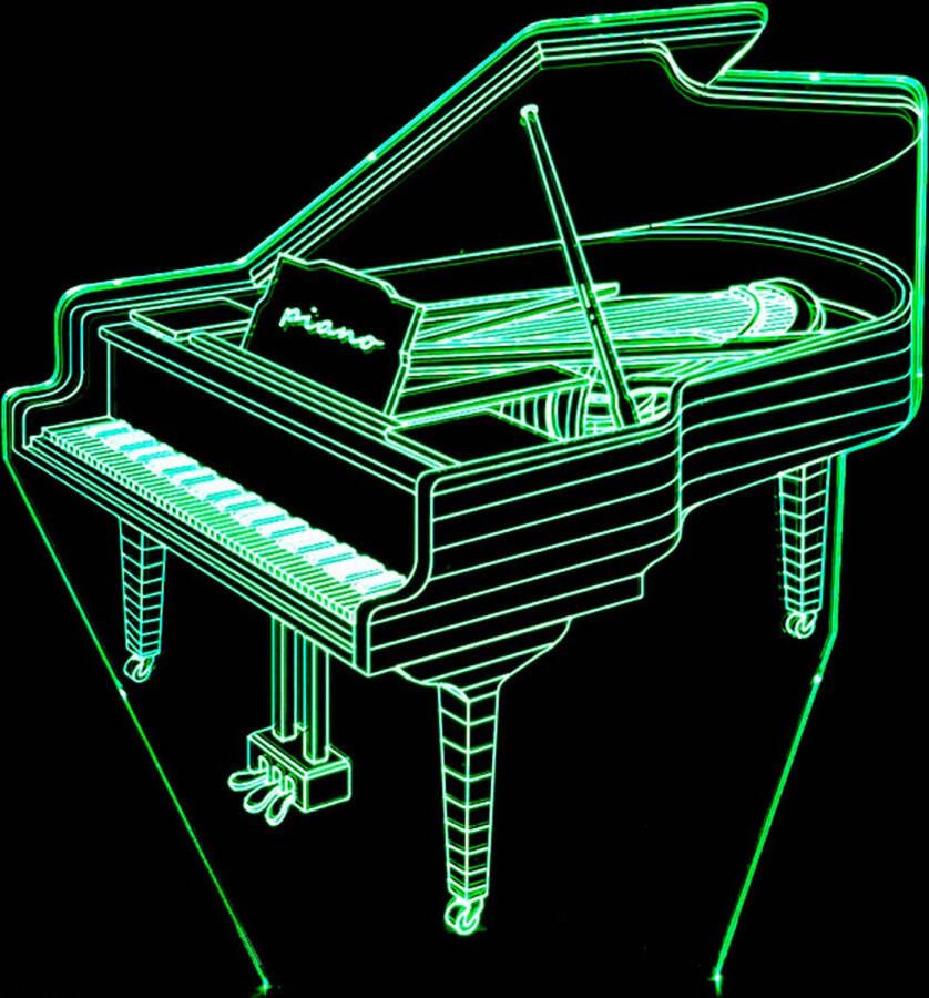 WK Wang Knobbout WK Piano laser gravering in 3D acryl LED lamp- Meerkleurige LED lichtvariatie Met afstandsbediening om de kleur van de lichten te regelen Touch kan de kleur van het licht controleren