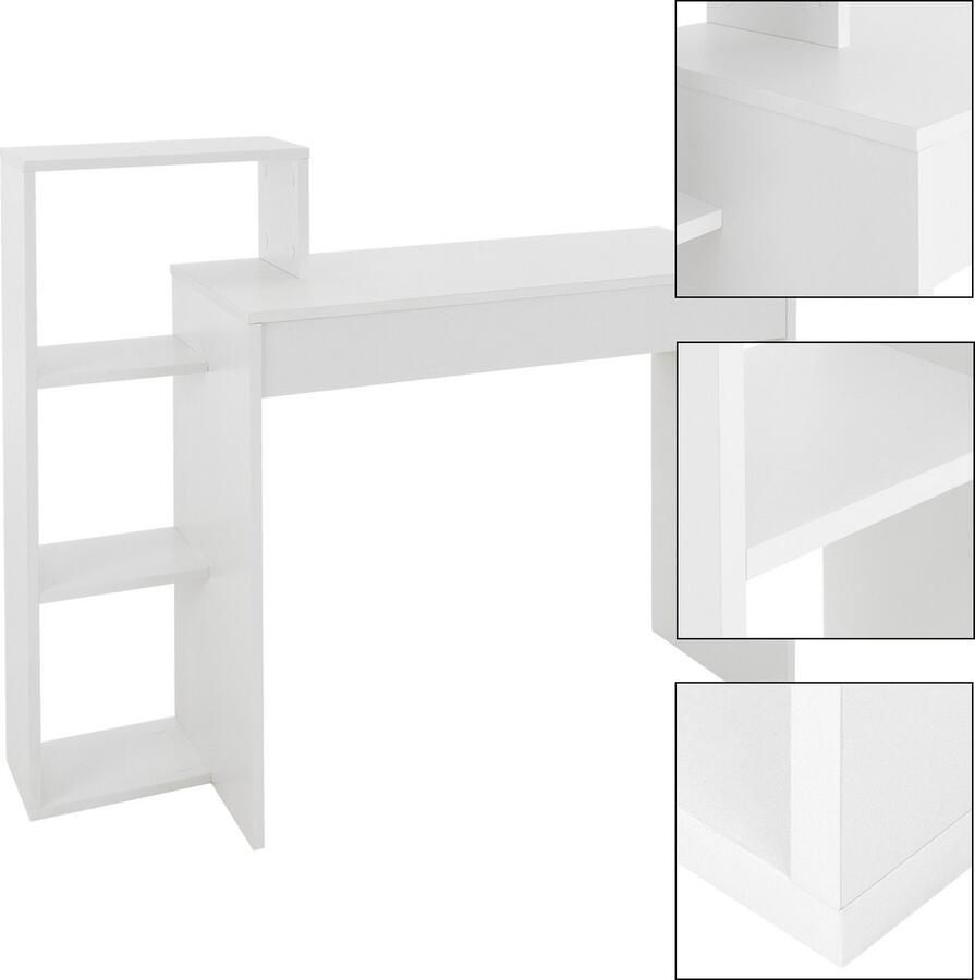 WNHB Bureau met Legplank – 110x72x40 cm – Wit – ML Design – Compact Werkbureau