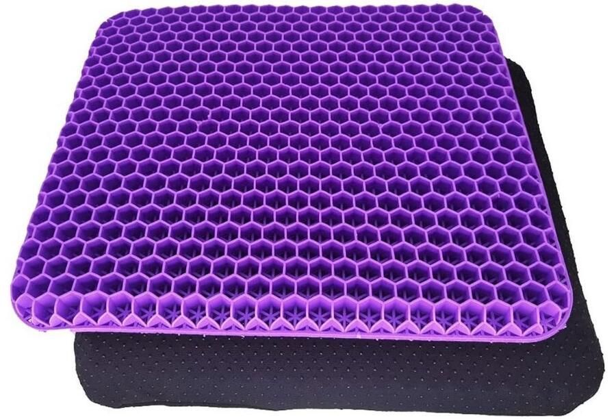 WNHB Gel Zitkussen – Anti-Decubitus Kussen – Ademend en Drukverlagend – Geschikt voor Rolstoelen & Bureaustoelen – Paars