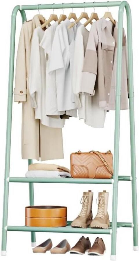 WNHB Kledingrek met A Vormig Frame Metalen Garderobestandaard met 2 Lagen Voor Slaapkamer Hal of Woonkamer
