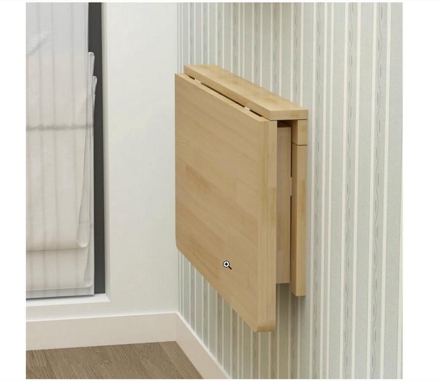 WNHB Opvouwbare Wandtafel Massief Houten Wandgemonteerde Eettafel Ruimtebesparend inklapbaar ontwerp