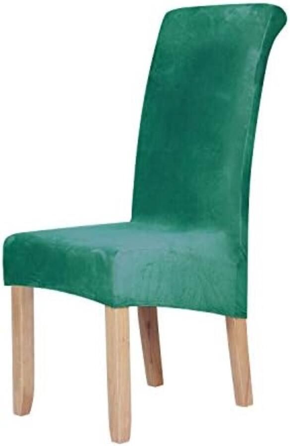 WNHB Stoelhoezen Eetkamer 6 Stuks Stretch Stoelhoezen Donkergroen Beschermhoezen Voor Stoelen