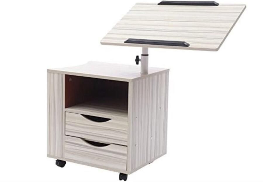 WNHB Verrijdbare Bedtafel met Wielen In Hoogte Verstelbaar Bedtafeltje Opklapbare Laptoptafel voor Bed of Bank