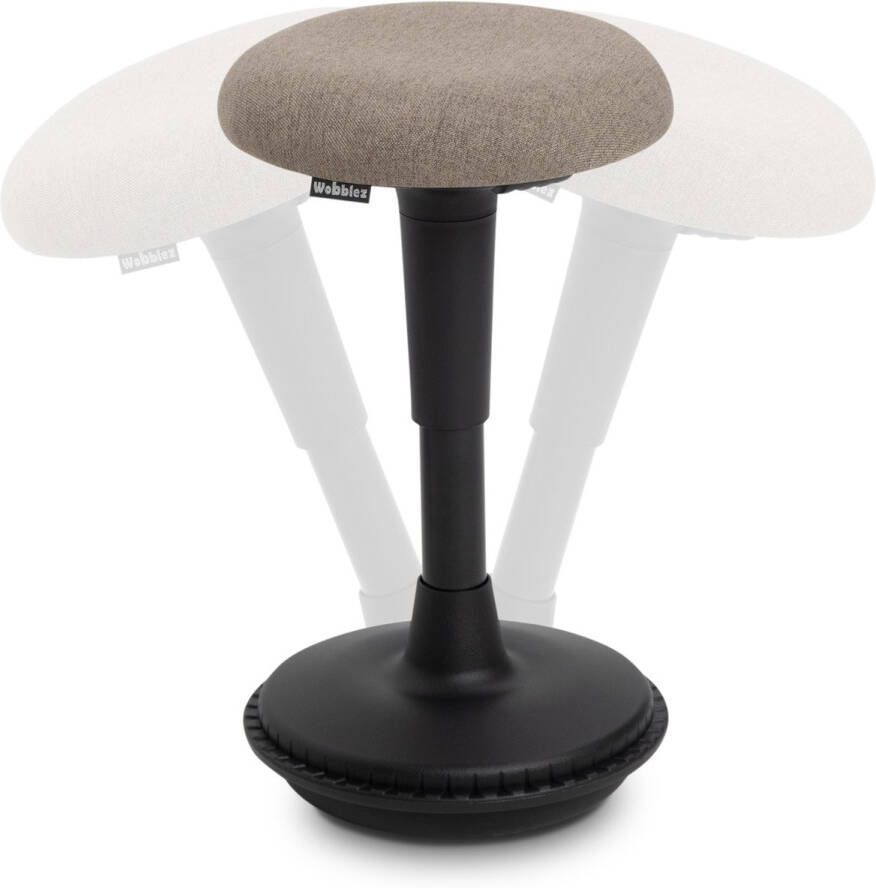 Wobblez Wiebelkruk Ergonomische Bureaustoel voor Zit Sta Bureaus met een hoogte 80-95 cm kruk in hoogte verstelbaar van 55-75 cm Zwarte wiebelkruk met Pebble zitting - Foto 3