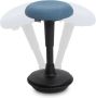 Wobblez Wiebelkruk Ergonomische Bureaustoel voor Bureaus met een hoogte 60-80 cm kruk in hoogte verstelbaar van 43-63 cm Zwarte wiebelkruk met Blauwe zitting - Thumbnail 2
