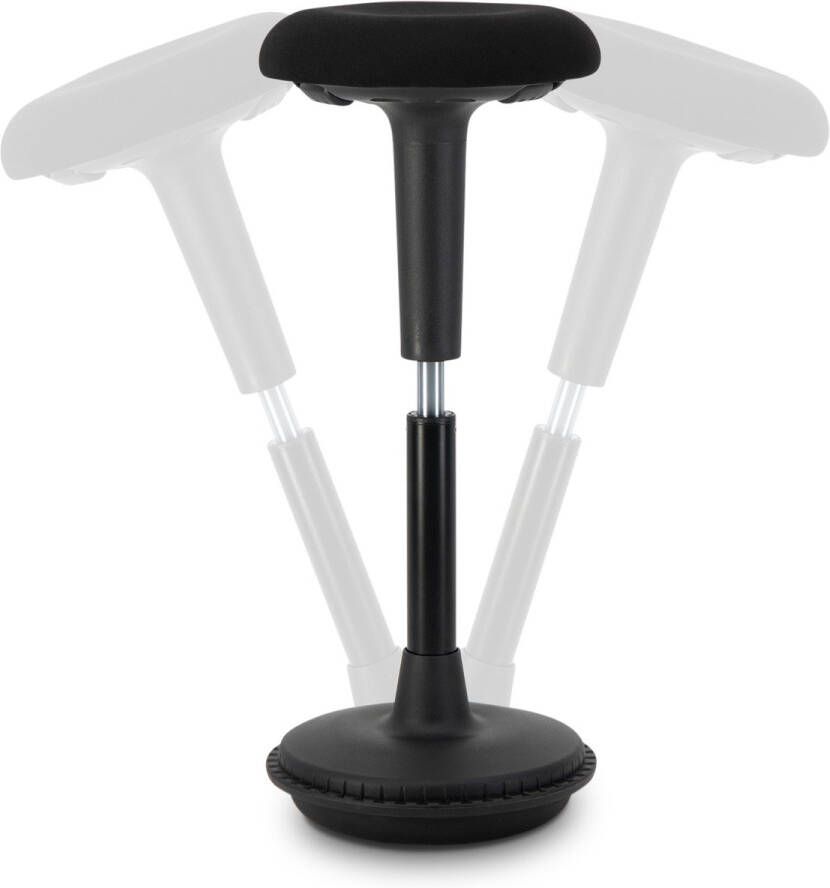 Wobblez Wiebelkruk Ergonomische Bureaustoel voor Zit Sta Bureaus vanaf 90 cm Hoogte Kruk voor staand werken in hoogte verstelbaar van 63-83 cm Zwarte wiebelkruk met Zwarte zitting