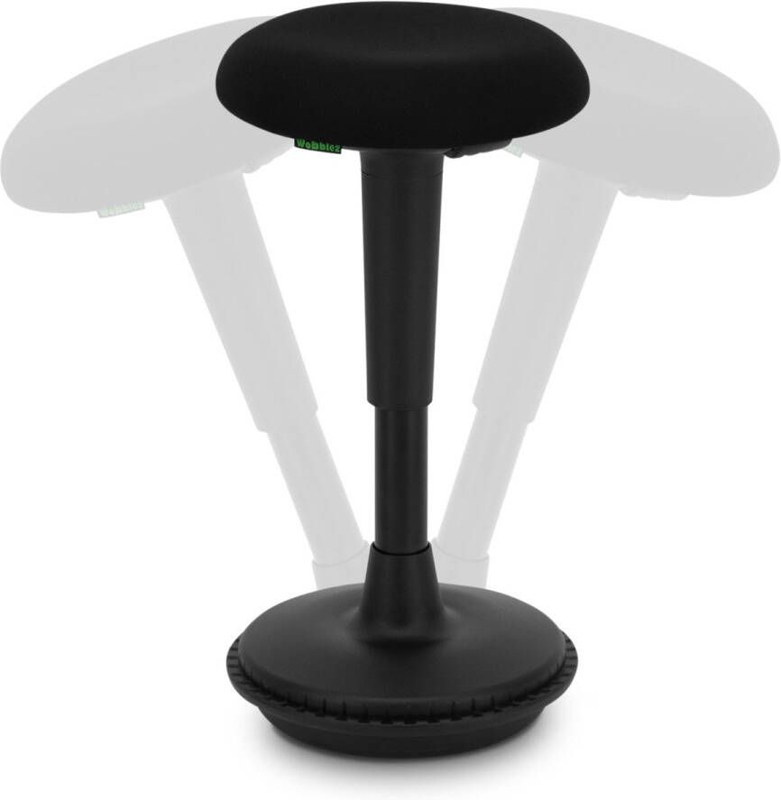 Wobblez Wiebelkruk Ergonomische Bureaustoel voor Zit Sta Bureaus met een hoogte 80-95 cm kruk in hoogte verstelbaar van 55-75 cm Zwarte wiebelkruk met Zwarte zitting - Foto 2