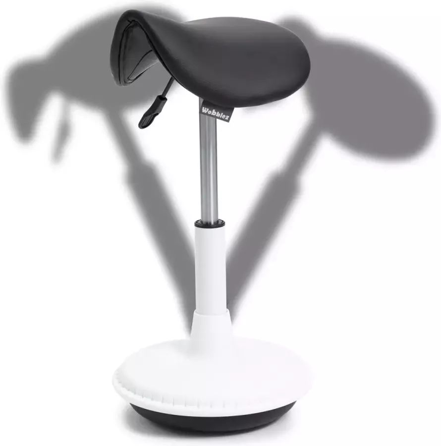 Wobblez Zadelkruk Ergonomische Bureaustoel voor Zit Sta Bureaus met een hoogte 80-95 cm Wiebelkruk in hoogte verstelbaar van 55-75 cm Zwarte zadelkruk met Zwarte zitting - Foto 2