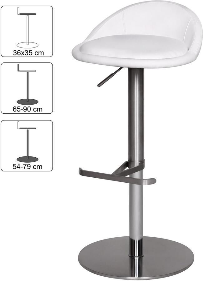 Ervesto Duurzame M1 Barkruk roestvrij witte stoel moderne kruk verstelbare design barkruk is draaibaar