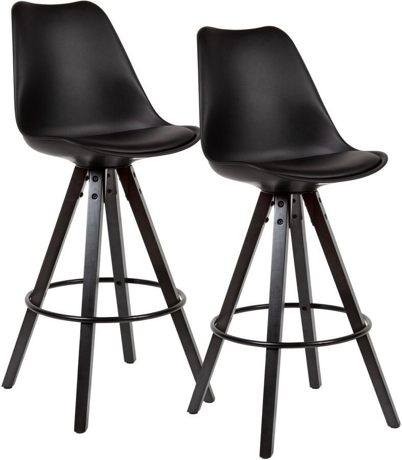 Wohnling Barkruk zwart kunstleer 53x113x49 cm