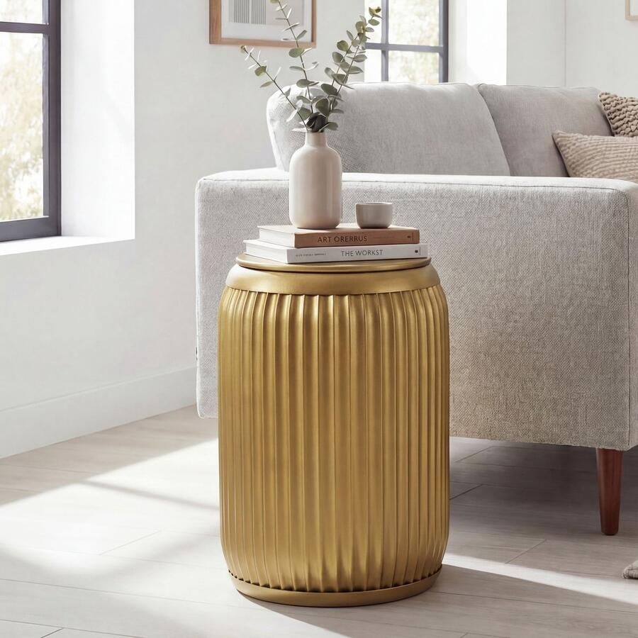Wohnling Bijzettafel metaal goud 35 cm afneembaar WL7.481