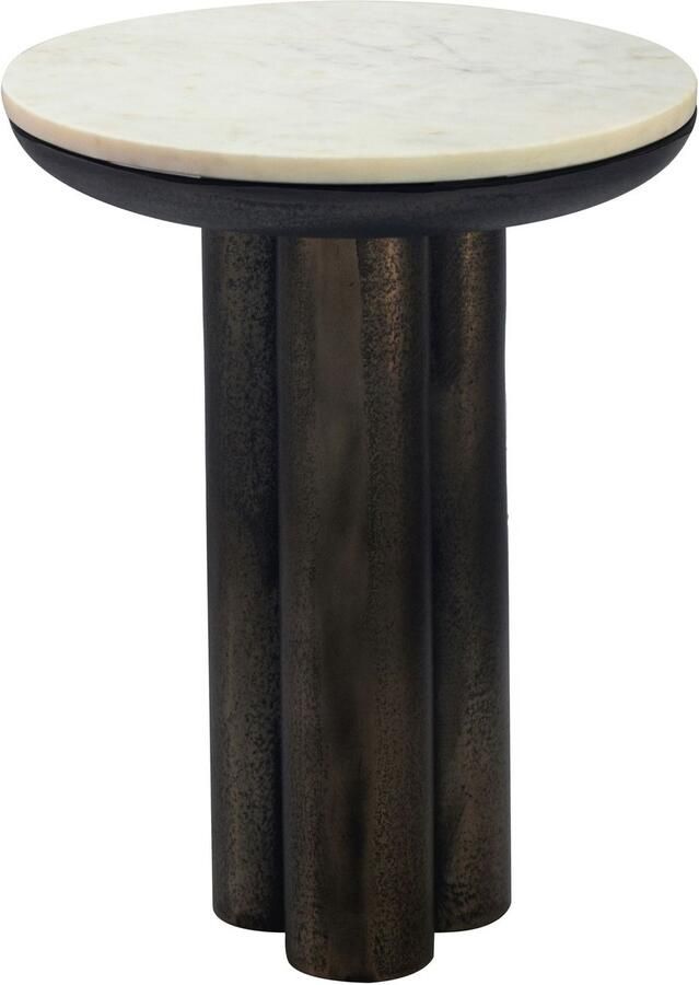 Wohnling Bijzettafel metaal marmer wit 36 cm WL7.510
