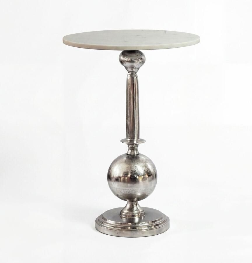 Wohnling Bijzettafel wit marmeren blad 40 cm WL7.713 - Foto 3