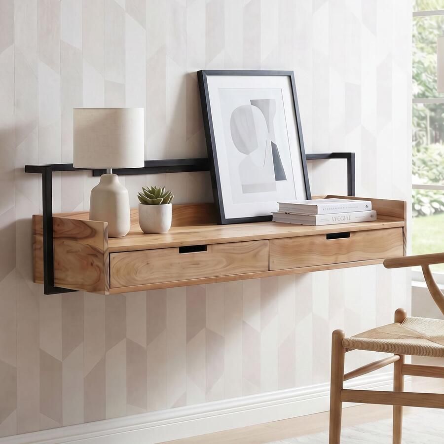 Wohnling Bureau acaciahout 120 cm zwevend WL7.440