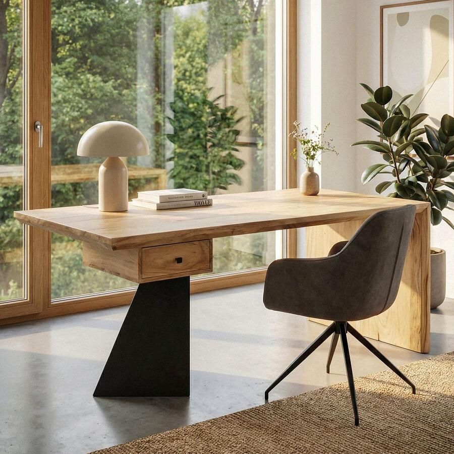 Wohnling Bureau acaciahout 180 cm lang WL7.408 - Foto 2