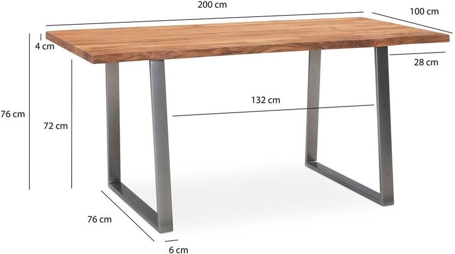 Wohnling Bureau acaciahout 200x100 cm