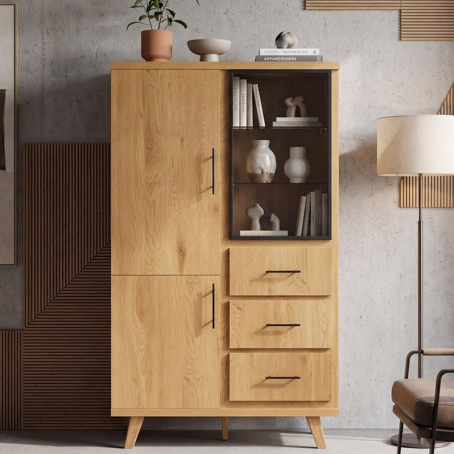 Wohnling Dressoir eiken 188 cm hoog WL7.645