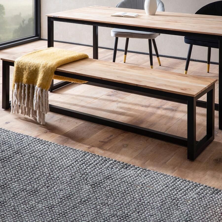 Ervesto Acacia Eetkamerbank 120x40x45 cm Industrieel Modern Licht goudbruin Handgemaakt Duurzaam en Sterk