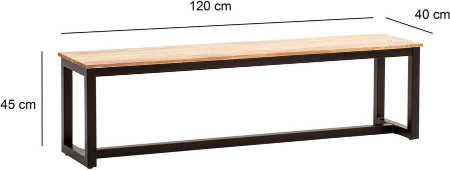 Ervesto Acacia Eetkamerbank 120x40x45 cm Industrieel Modern Licht goudbruin Handgemaakt Duurzaam en Sterk
