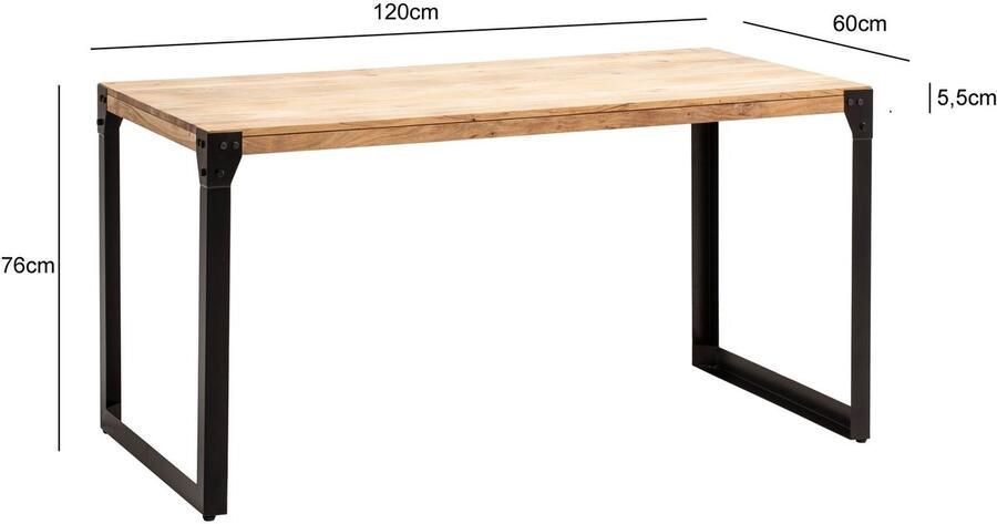 Wohnling Eettafel acaciahout 120x60 cm WL7.046 - Foto 2