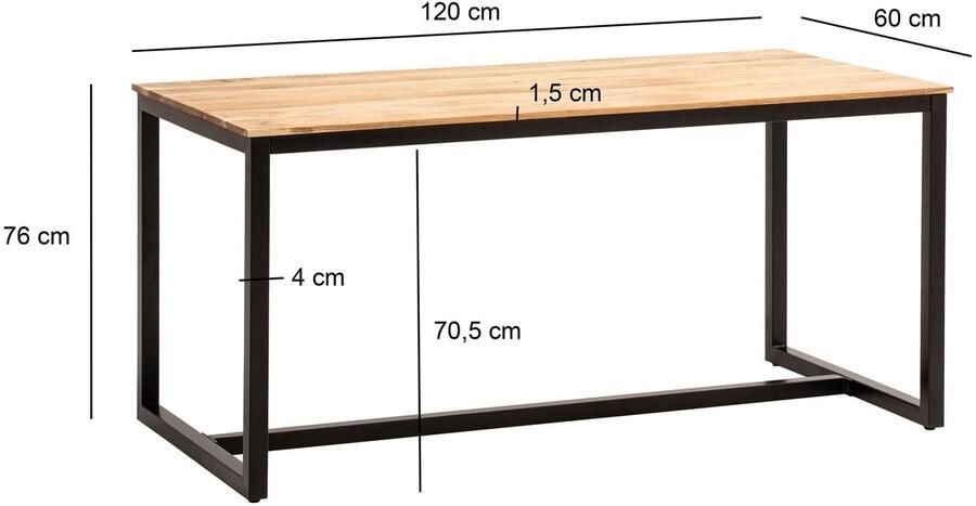 Wohnling Eettafel acaciahout 120x60 cm WL7.058 - Foto 2