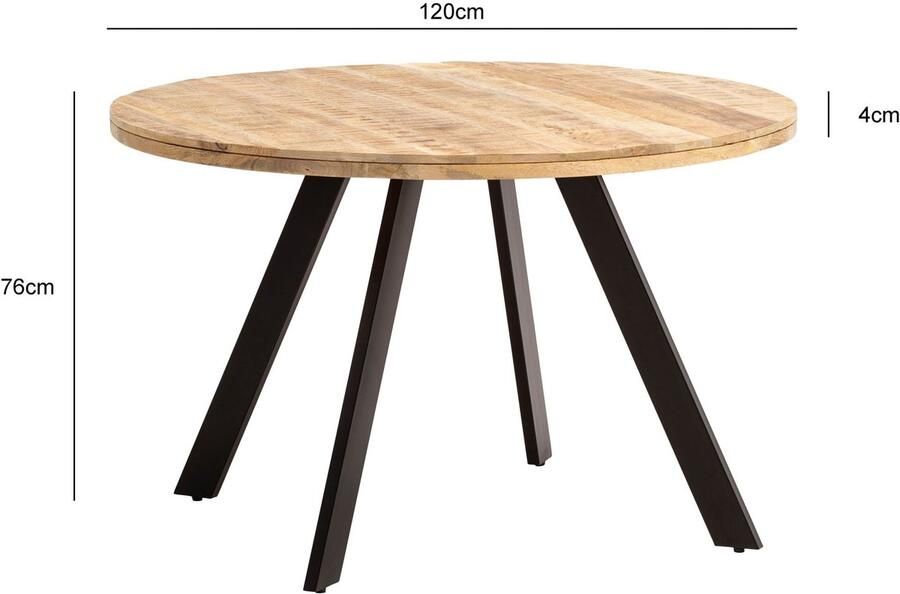 Wohnling Eettafel mangohout 120x120 cm WL7.054 - Foto 2